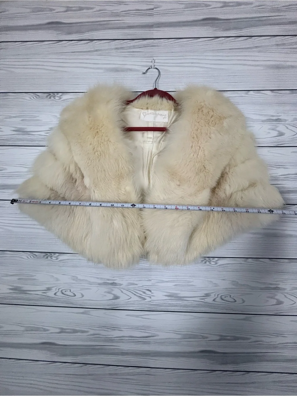 VTG GARTENHAUS FURS CREAM WHITE STOLE CAPE CAPELET OSFA